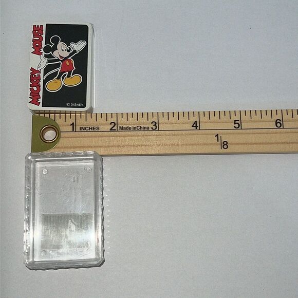 Walt Disney World Playing Cards Mini Deck Clear Storage Case Mickey Mouse 1990s - Picture 7 of 8